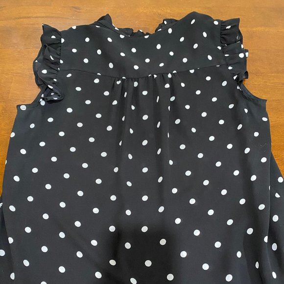 Polka Dot Ruffle Sleeve Shell Top - Picture 5 of 5